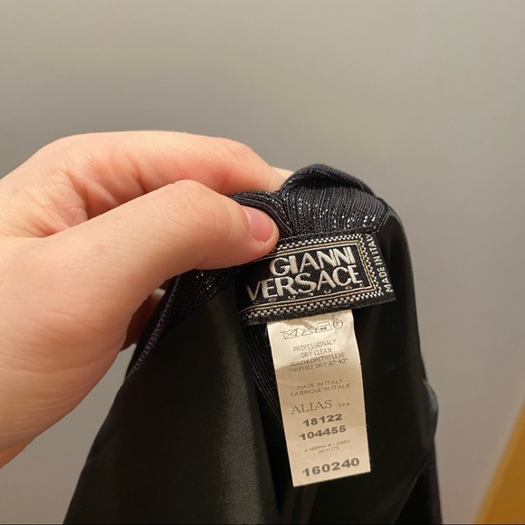 VTG NWT Gianni Versace Couture V Neck Shimmer Dress Size 40 - Picture 11 of 11